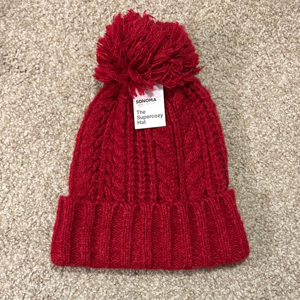 Sonoma Kids Red Cable Knit Hat